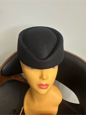 Classic Black Felt Pillbox Hat